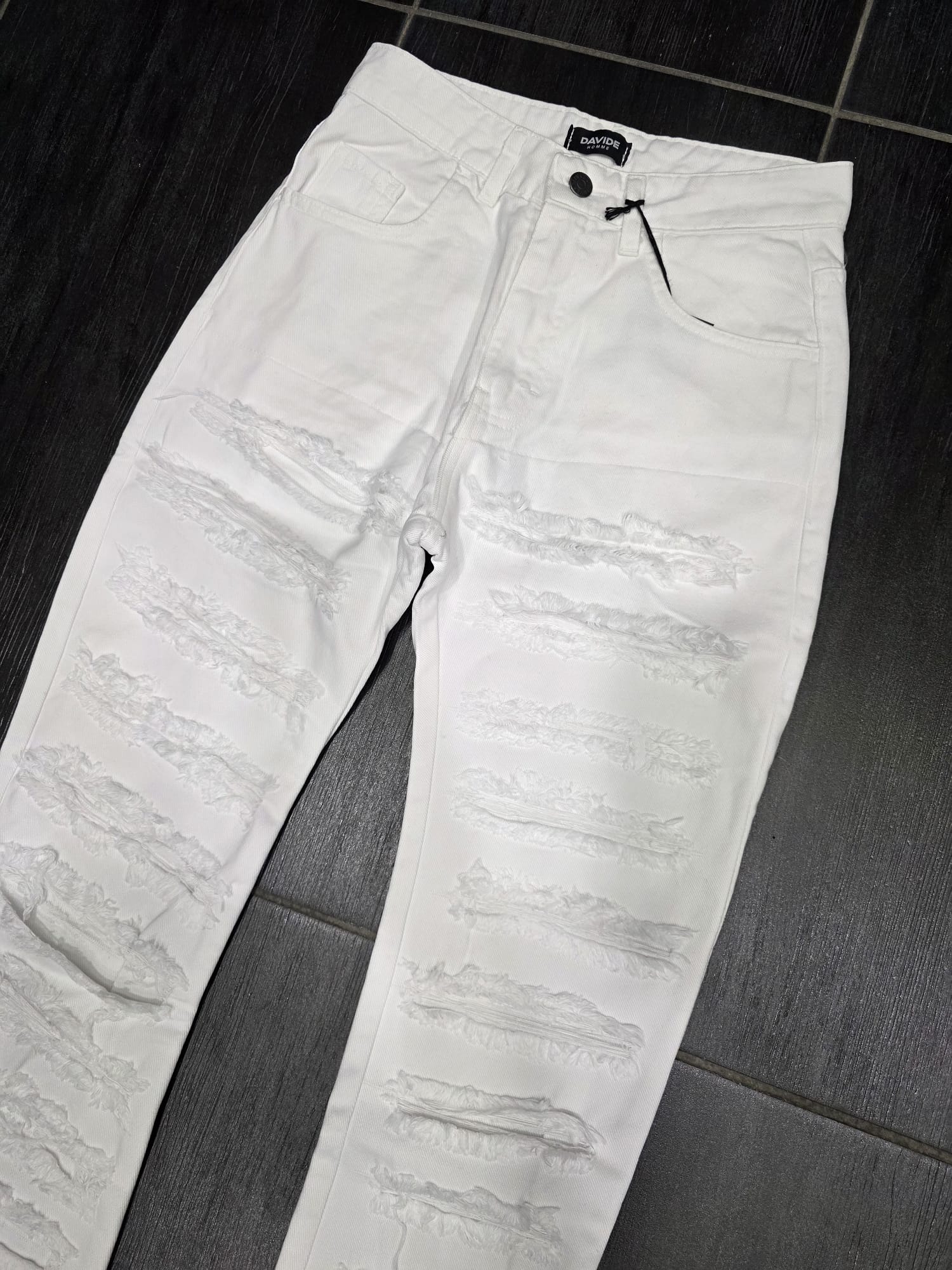 JEANS RIPPED BIANCO