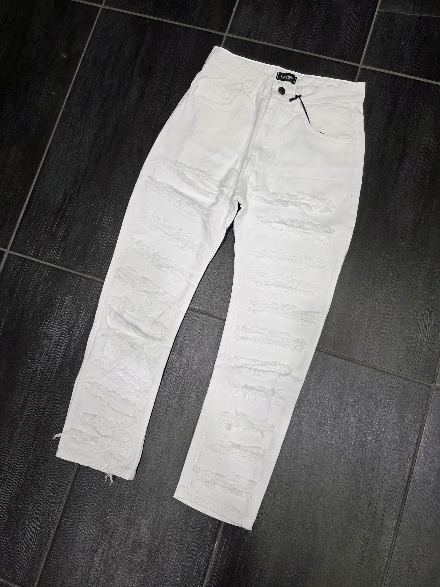 JEANS RIPPED BIANCO