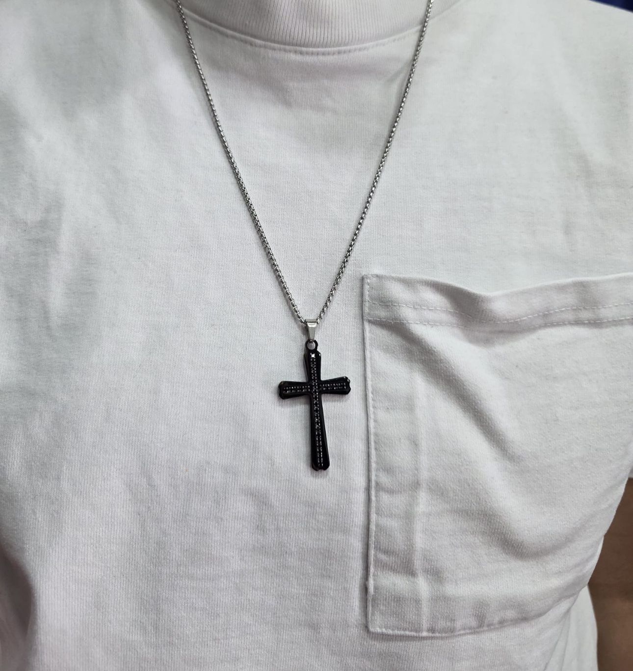 COLLANA MOD CROCE NERA