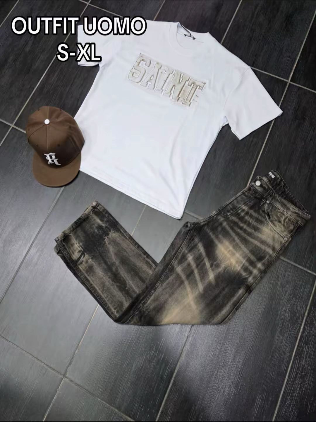 T-Shirt mod SAINT 3D 1050 UOMO + JEANS MOD 2061 + CAPPELLO MOD R